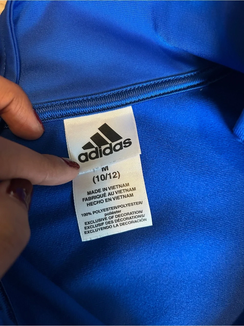 adidas Youth (10/12)  Royal Blue Track Jacket with White 3-Stripes
